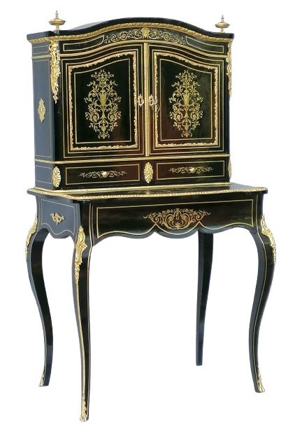 Bureau Bonheur Du Jour Marqueterie Boulle Bronze Napoléon Napoleon III