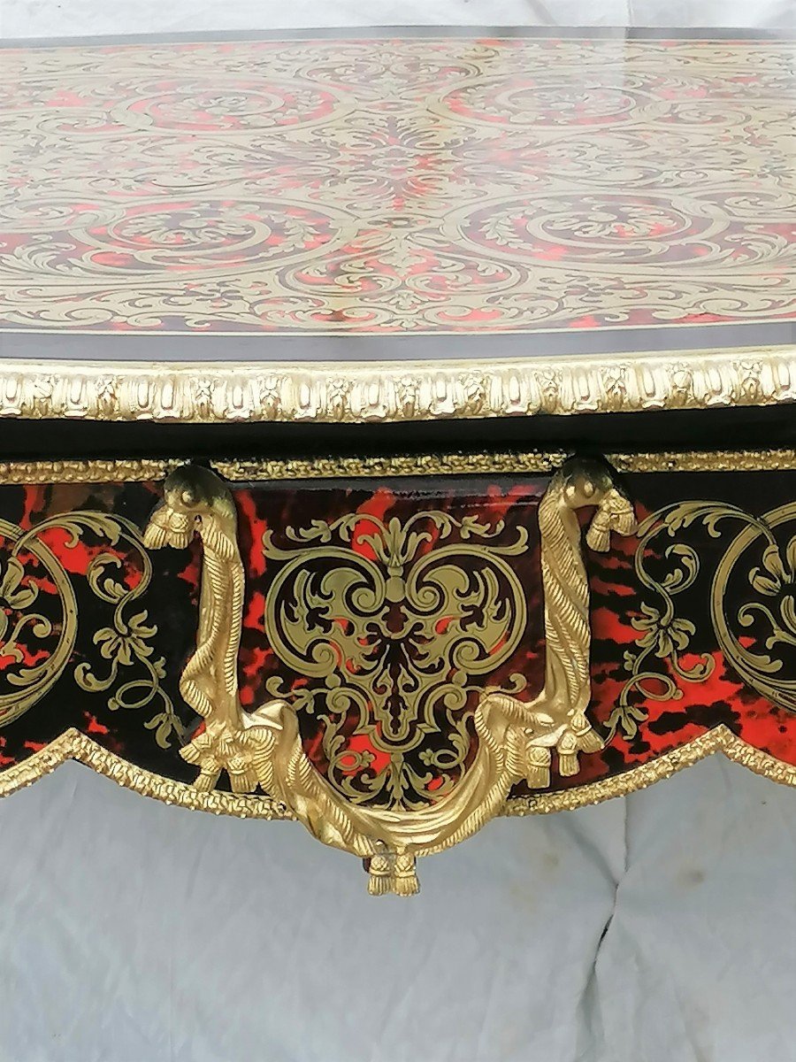 Bureau De Style Louis XV Marqueterie Boulle Napoléon Napoleon III-photo-5