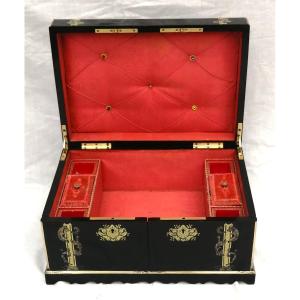 Large Boulle Marquetry Jewelry Box Napoleon Napoleon III