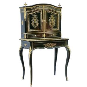 Bureau Bonheur Du Jour Marqueterie Boulle Bronze Napoléon Napoleon III