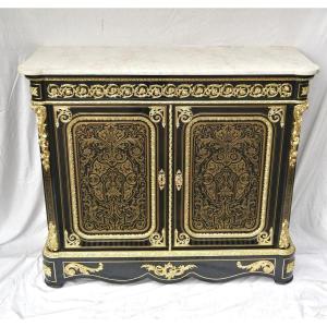 Meuble d'Appui Buffet 2 Portes Marqueterie Boulle Napoléon Napoleon III