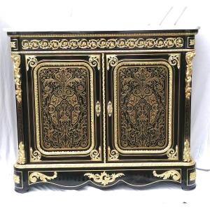 Sideboard Cabinet 2 Doors Boulle Marquetry Napoleon Napoleon III