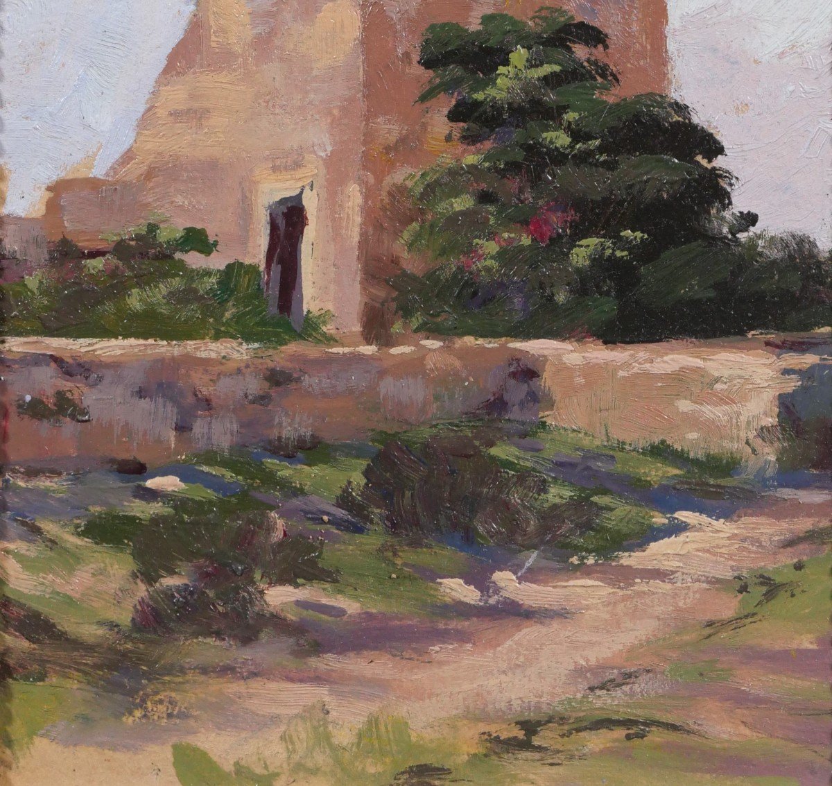 Benjamin Sarraillon 1901-1989, Morocco, Landscape At The Mill, Painting, Circa 1930-40-photo-4