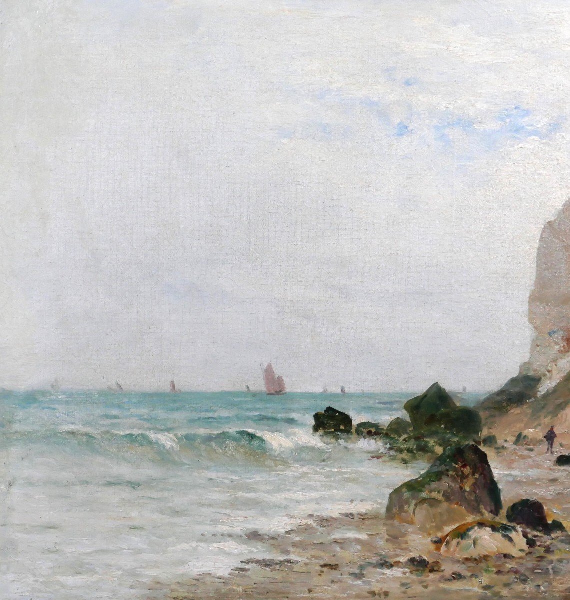 Charles Emile Canet 1865-? Cape Gris-nez (pas-de-calais), Painting, Seascape-photo-4