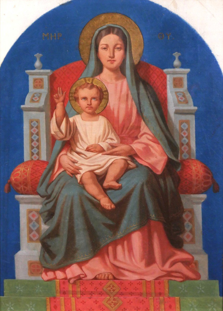 Alexandre Debelle 1805-1897 Virgin And Child, Project For The Blanchet Chapel (isère), 1847-photo-2