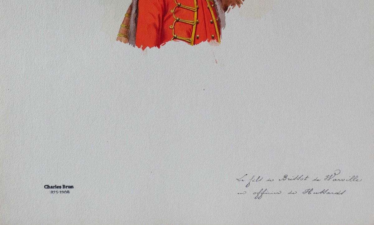 Charles BRUN 1825-1908 Portrait du fils de Brissot de Warville, dessin, Napoléon, Empire-photo-4