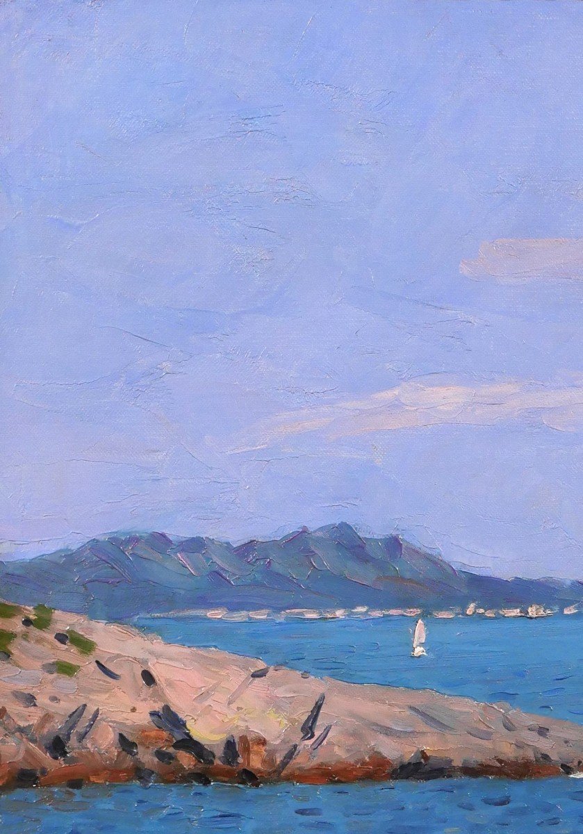 Alexandre Brun 1853-1941 Sanary, Portissol, Painting, 1928-photo-1
