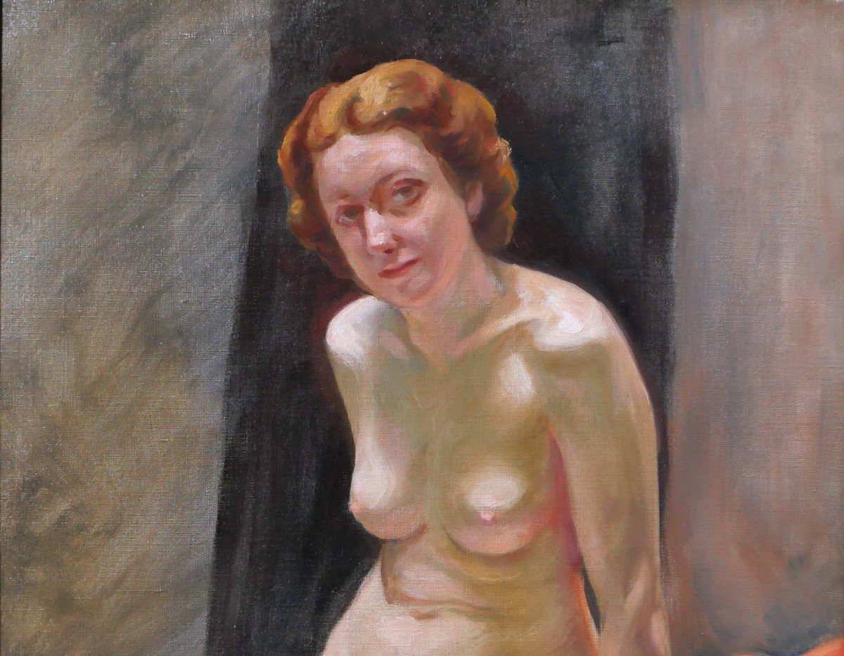 Leonide Frechkop 1897-1982 Naked Woman, Painting, 1935-photo-3