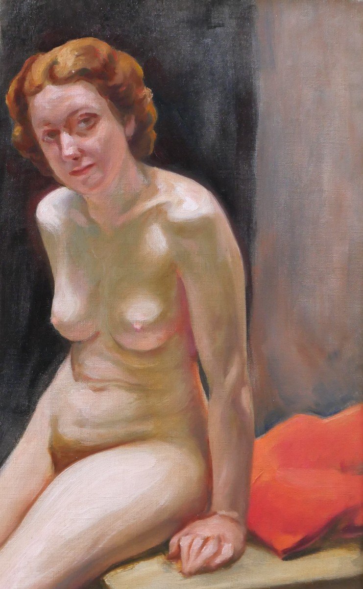 Leonide Frechkop 1897-1982 Naked Woman, Painting, 1935-photo-2