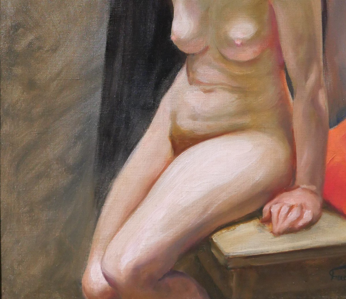 Leonide Frechkop 1897-1982 Naked Woman, Painting, 1935-photo-4