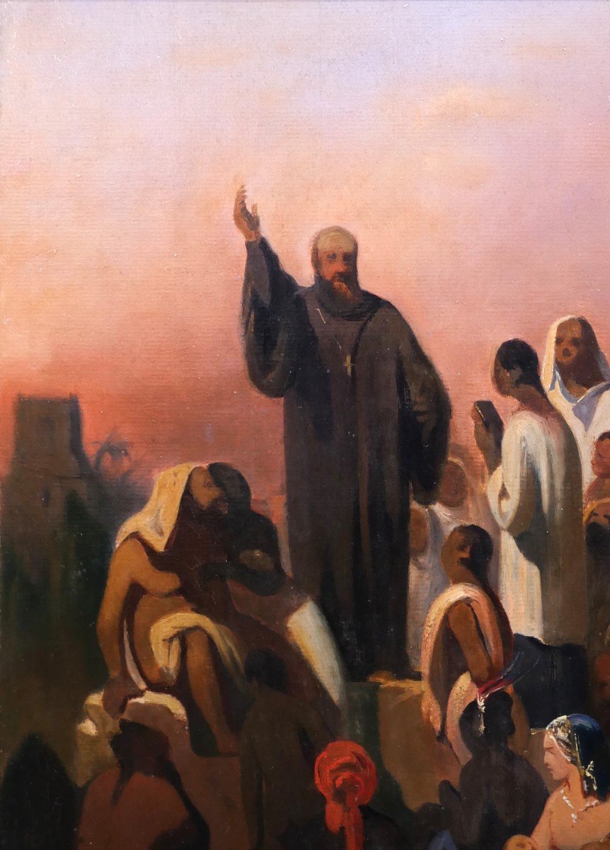 Casimir De Balthasar 1811-1875 Saint François-xavier Preaching In India (?), Painting, Circa 1850-photo-1