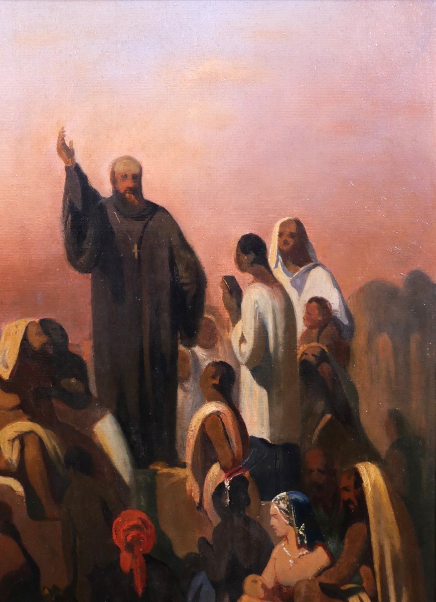 Casimir De Balthasar 1811-1875 Saint François-xavier Preaching In India (?), Painting, Circa 1850-photo-2