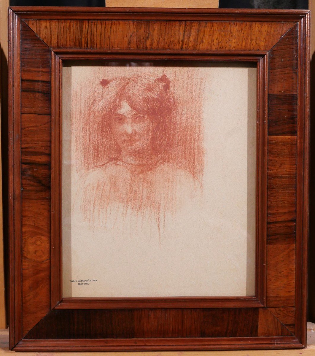 Julien Jacques Leclerc 1885-1972 Portrait Of A Mysterious Woman, Drawing, Circa 1910-photo-3