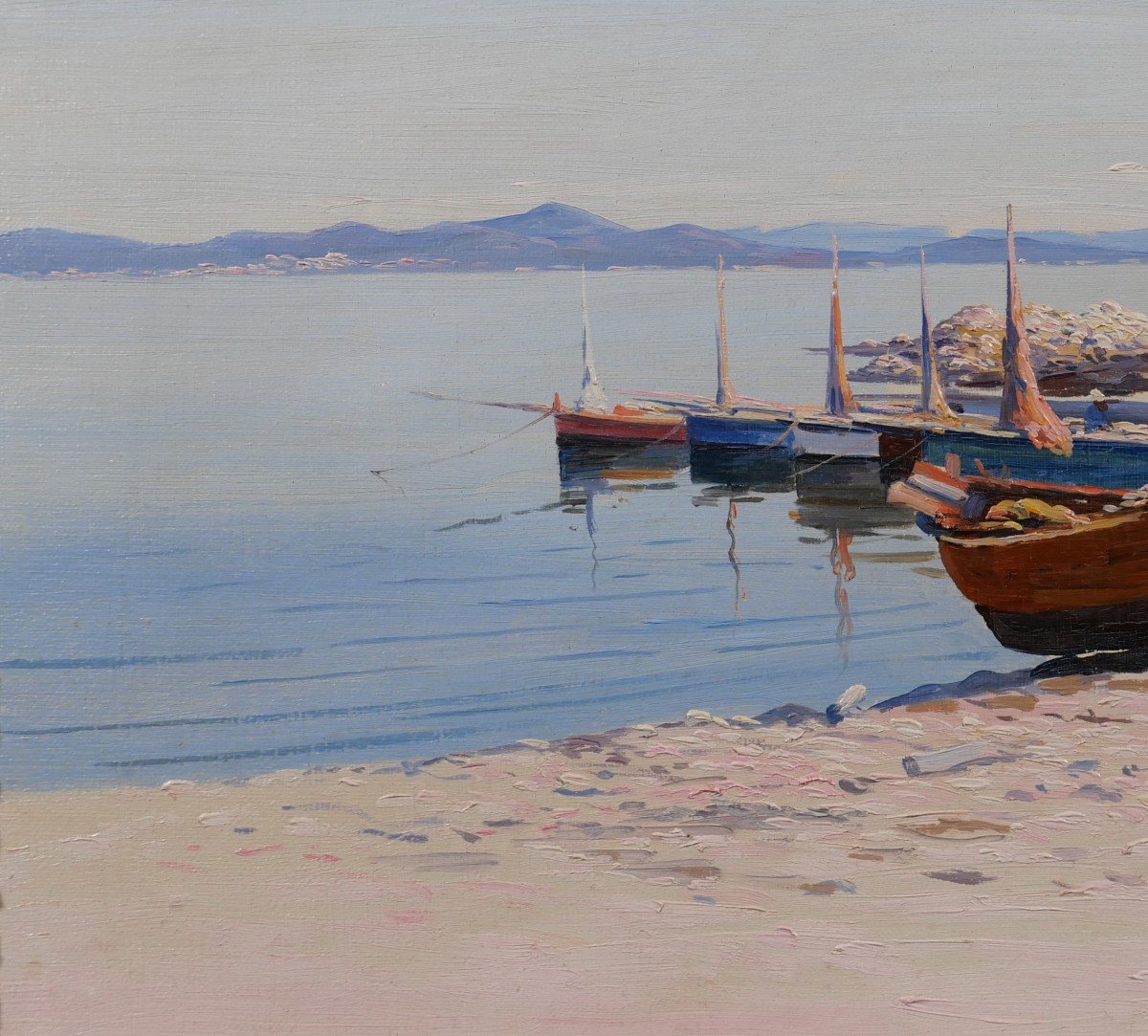 Louis Haas 1870-1923 Saint-tropez, Landscape Of The Point, Painting, Circa 1910-photo-3