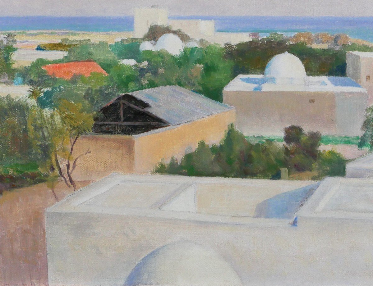 Hans Arnold Daepp 1886-1949 Tunisia, Hammamet, Landscape, Painting, 1925-photo-4