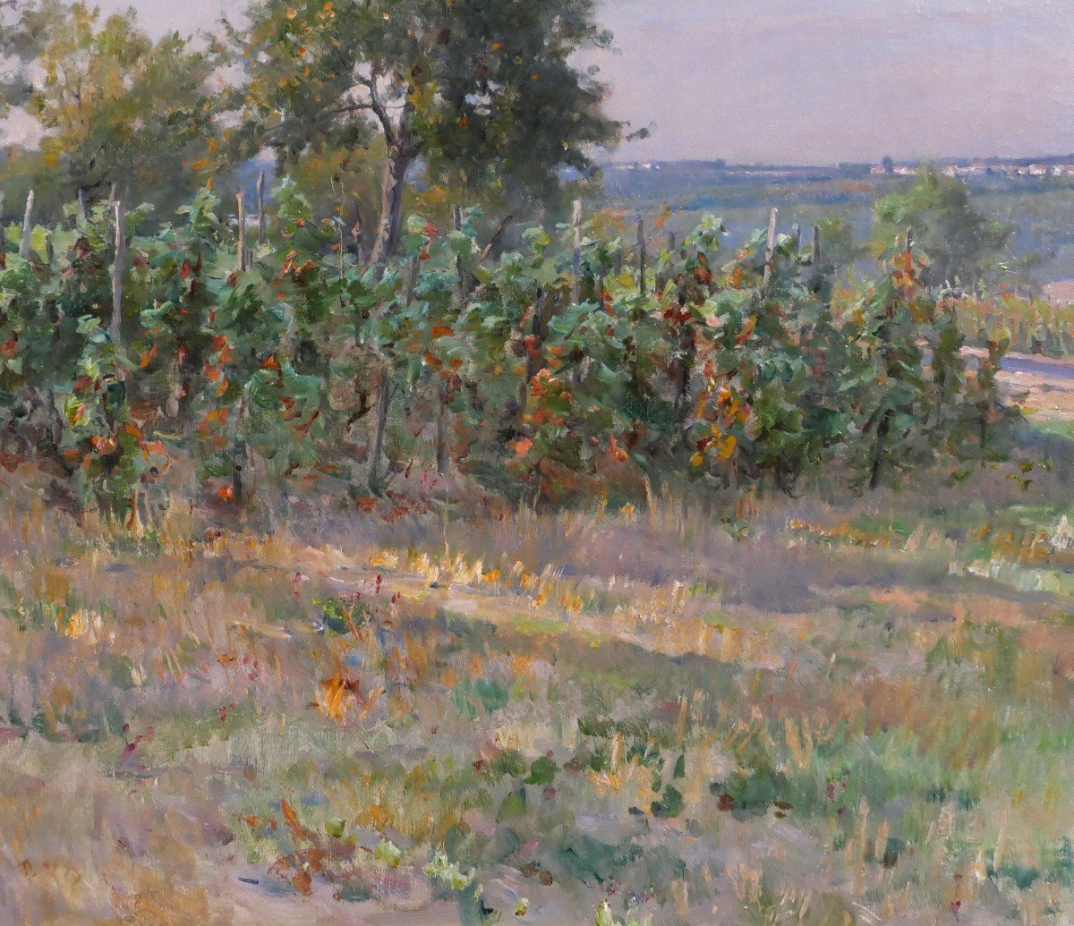 Antoine Guillemet 1841-1918 Landscape With Vineyards, Painting, Circa 1880-90-photo-3