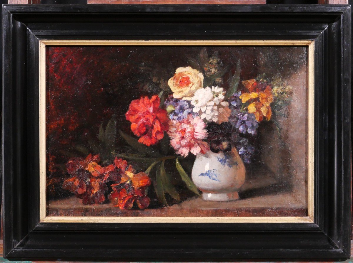 Ernest-antony Guillaume 1831-1884 Still Life Of Flowers, Painting, 1883-photo-2