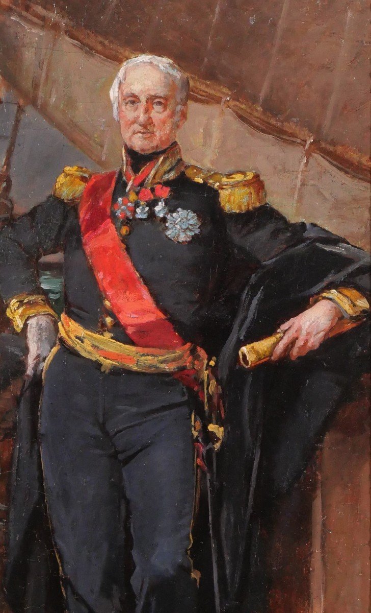 Victor CHAVET 1858 Portrait du Vice-Amiral Jacques Bergeret, tableau Versailles, marine-photo-2