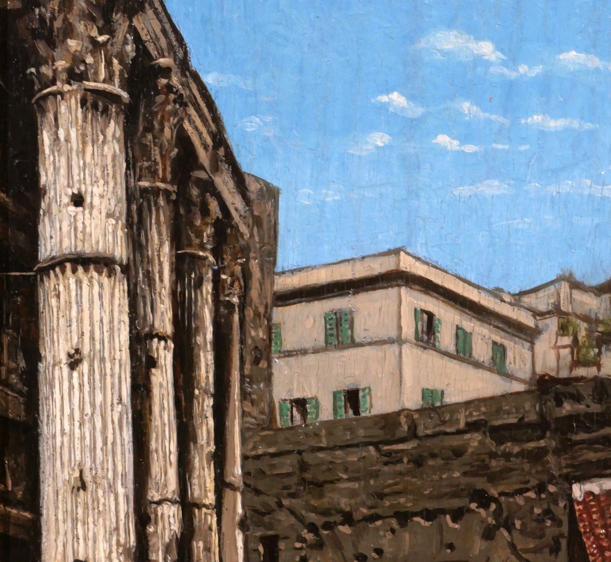 French School 1888, Italy, Roma, View Of The Mars Ultor Temple On The Nerva Forum, Painting-photo-1