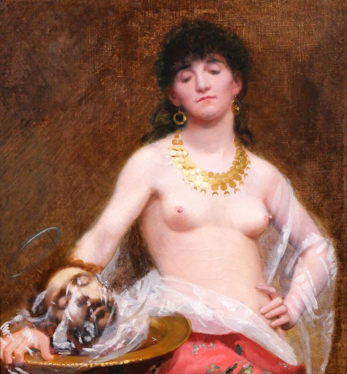 Eugène-Méry VINCENT 1869-1906 Salomé avec la tête de Jean-Baptiste, tableau, femme nue-photo-3