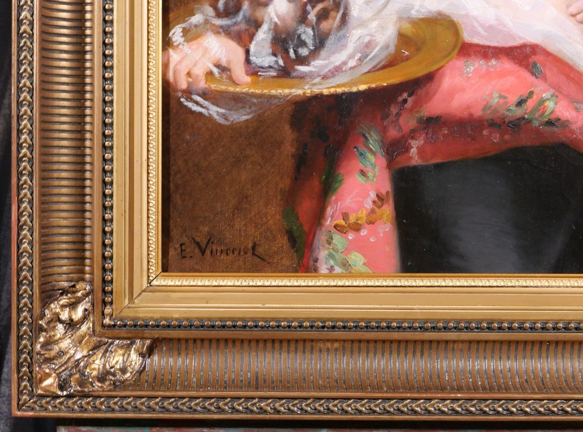 Eugène-Méry VINCENT 1869-1906 Salomé avec la tête de Jean-Baptiste, tableau, femme nue-photo-5