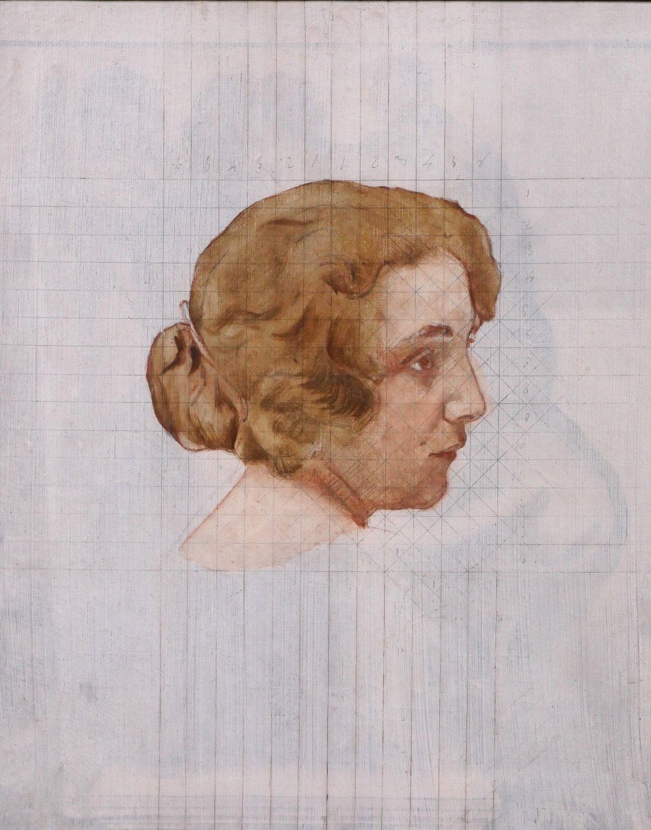  Gaston La Touche 1854-1913 Portrait de femme, étude, tableau, vers 1900