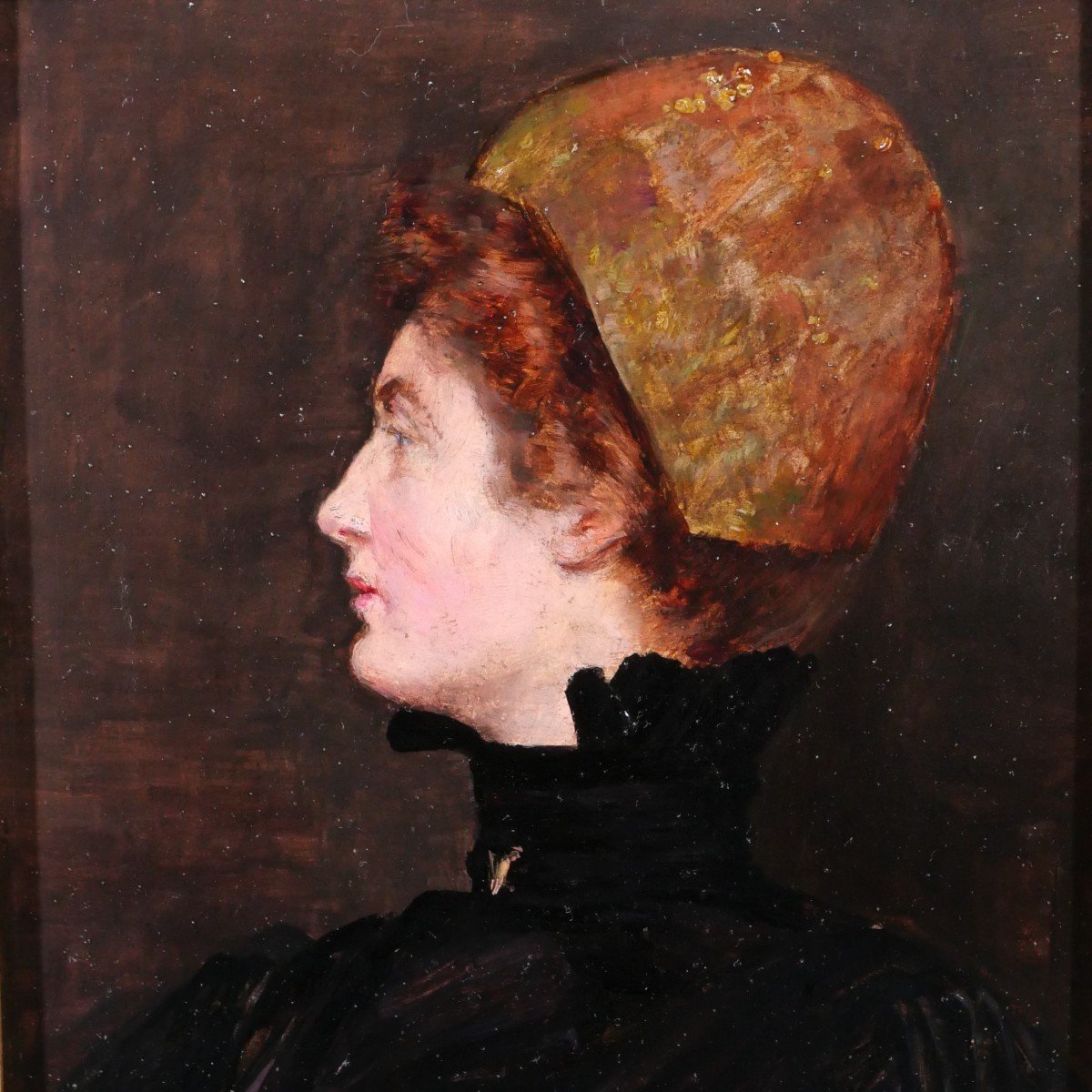 Joseph-félix Bouchor 1853-1937 Portrait Of A Woman With A Bonnet (mrs Veilhan), Painting, 1896-photo-3