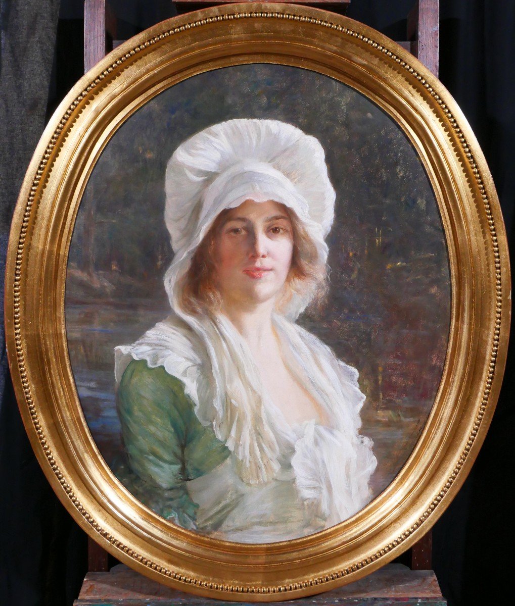 Tony Faivre 1830-1905 Portrait de Charlotte Corday, tableau, vers 1870-80