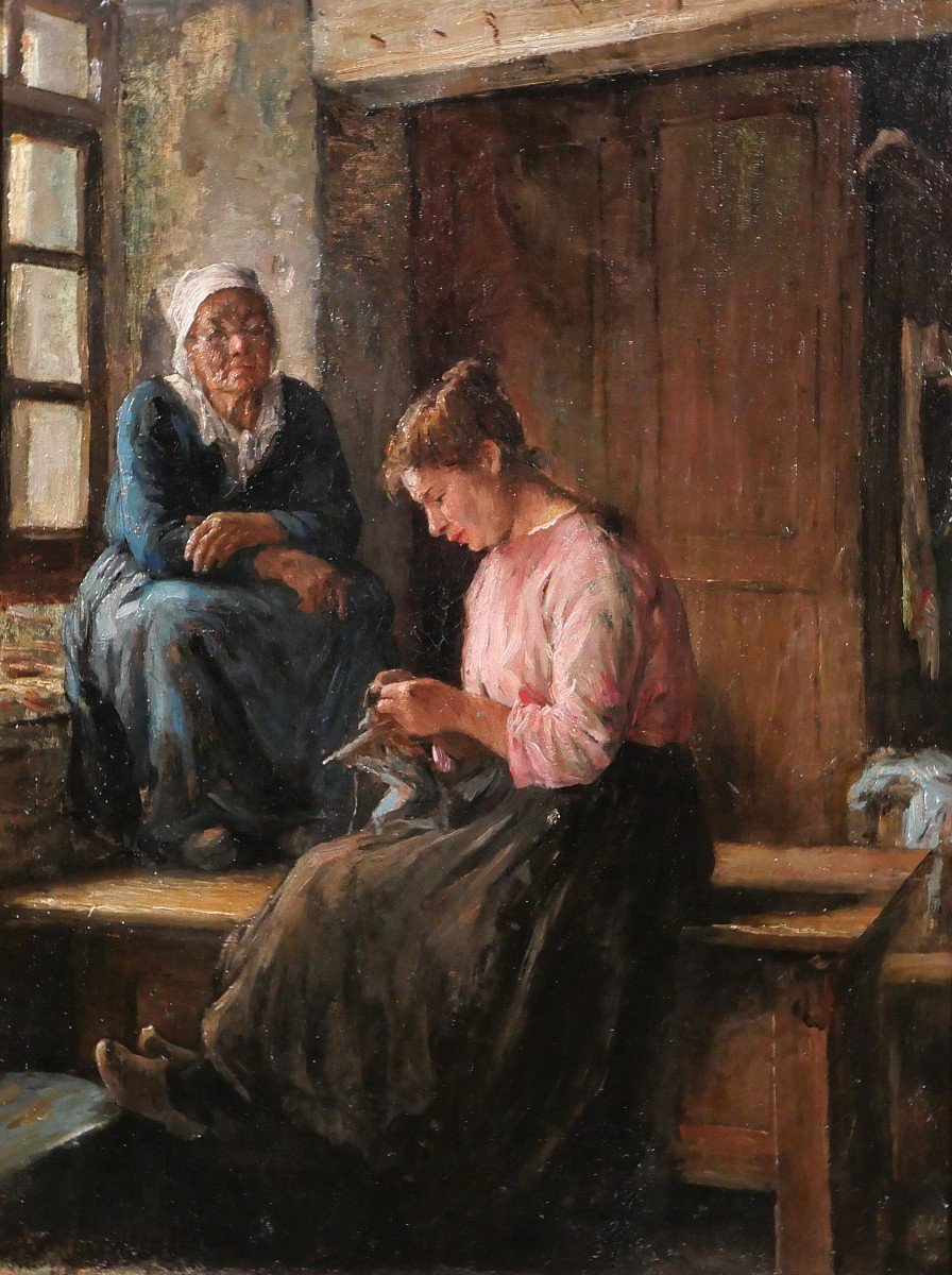 Auguste-laurent Boulard 1852-1927 Women In An Interior, Painting, Circa 1880-90