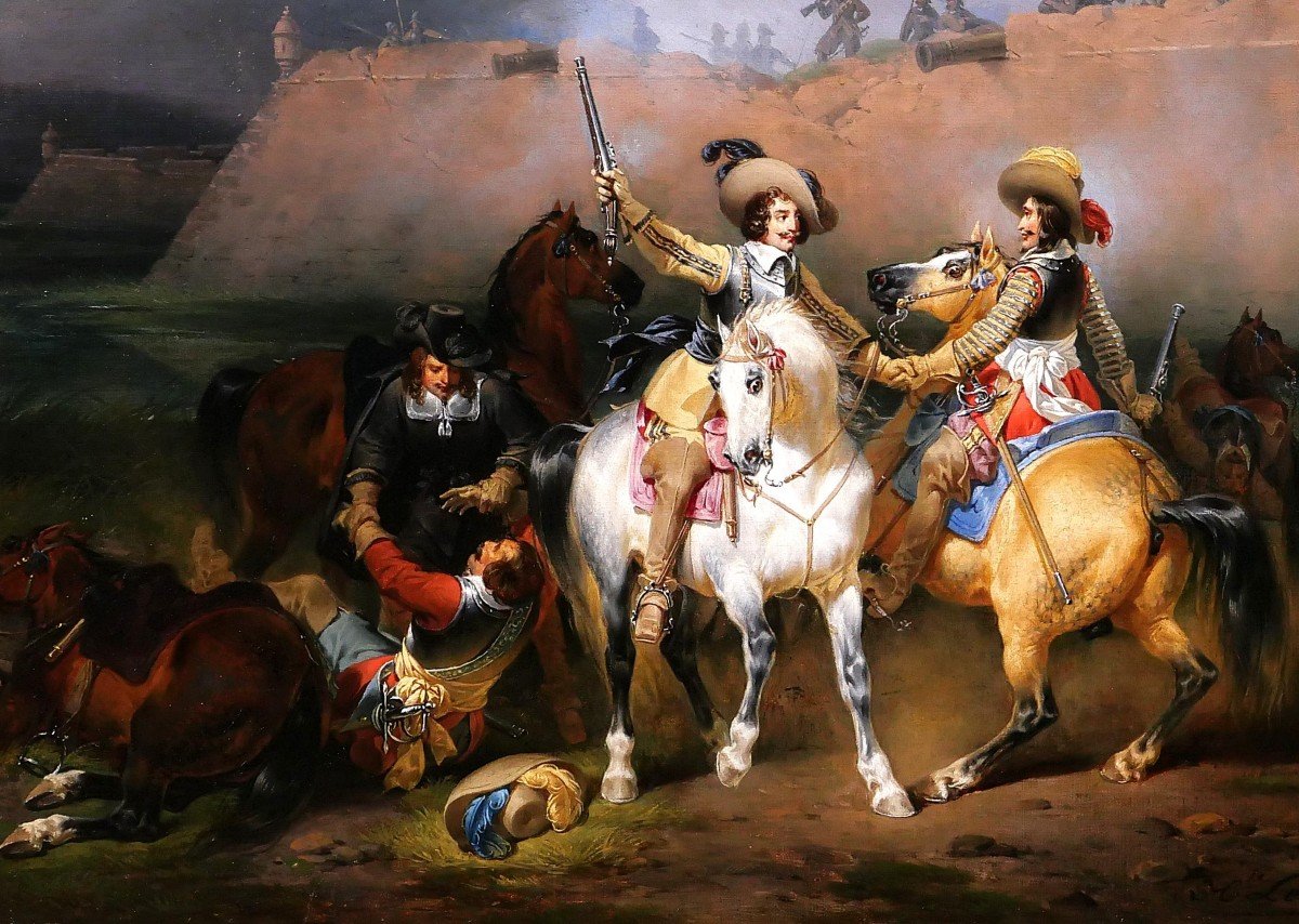 Hippolyte Lecomte 1781-1857 Cinq-mars, The Duel, Troubadour Painting, 1832, Vigny-photo-4