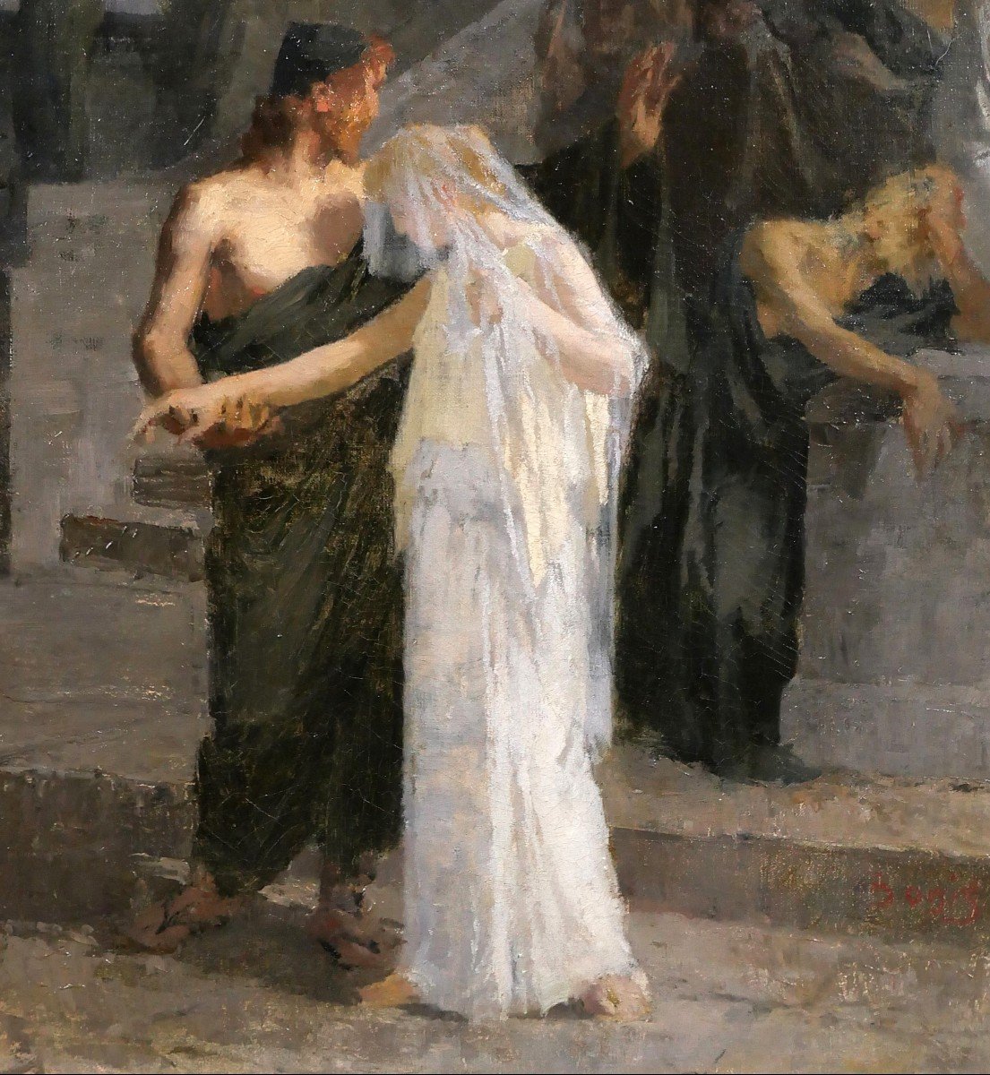 Henri Bonis 1868-1921 Ancient Scene, Ulysses And Penelope?, Painting, Circa 1890, Homer-photo-4