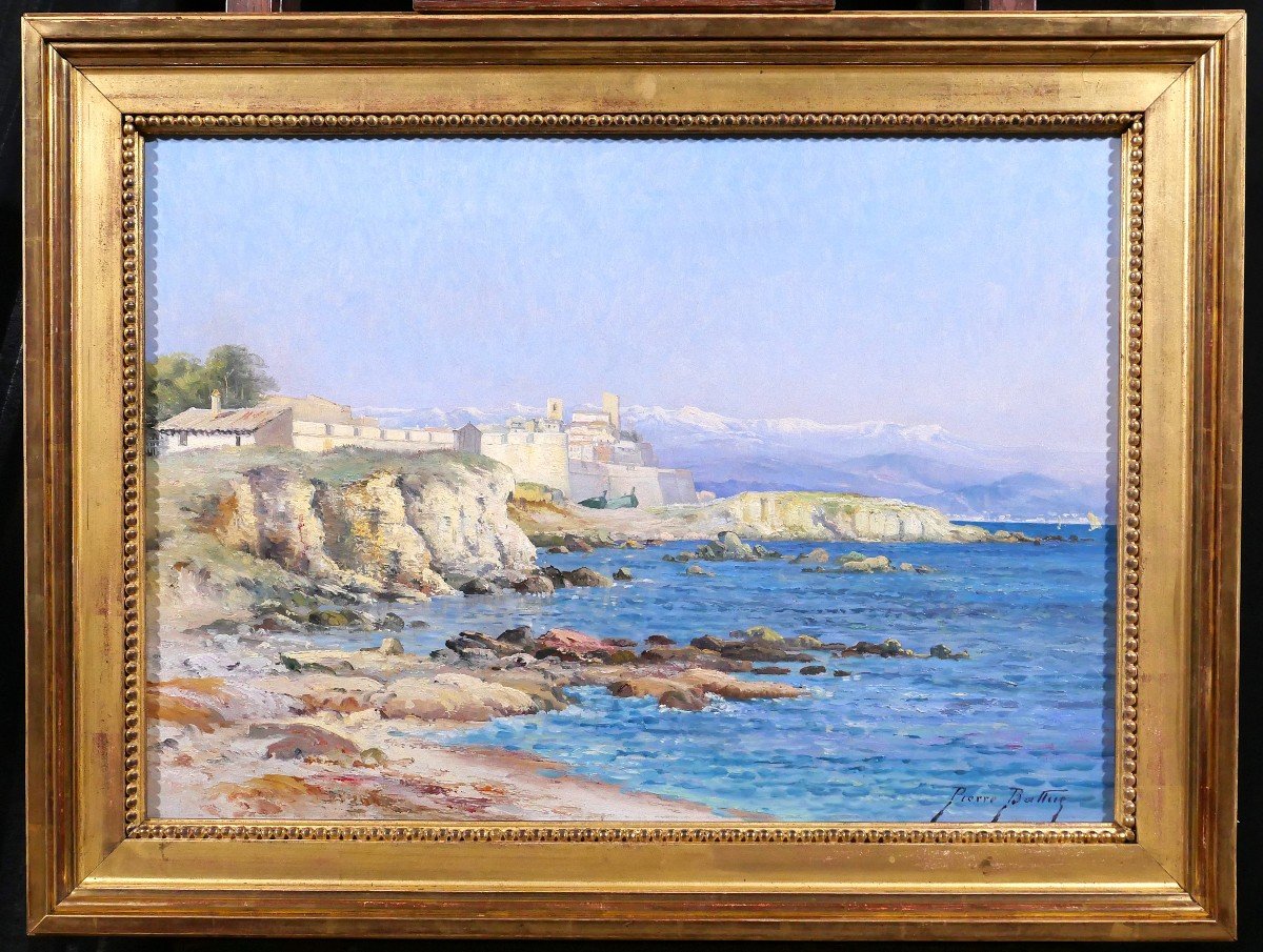 Pierre Ballue 1855-1928 Antibes, Landscape, Painting, Circa 1893-photo-2