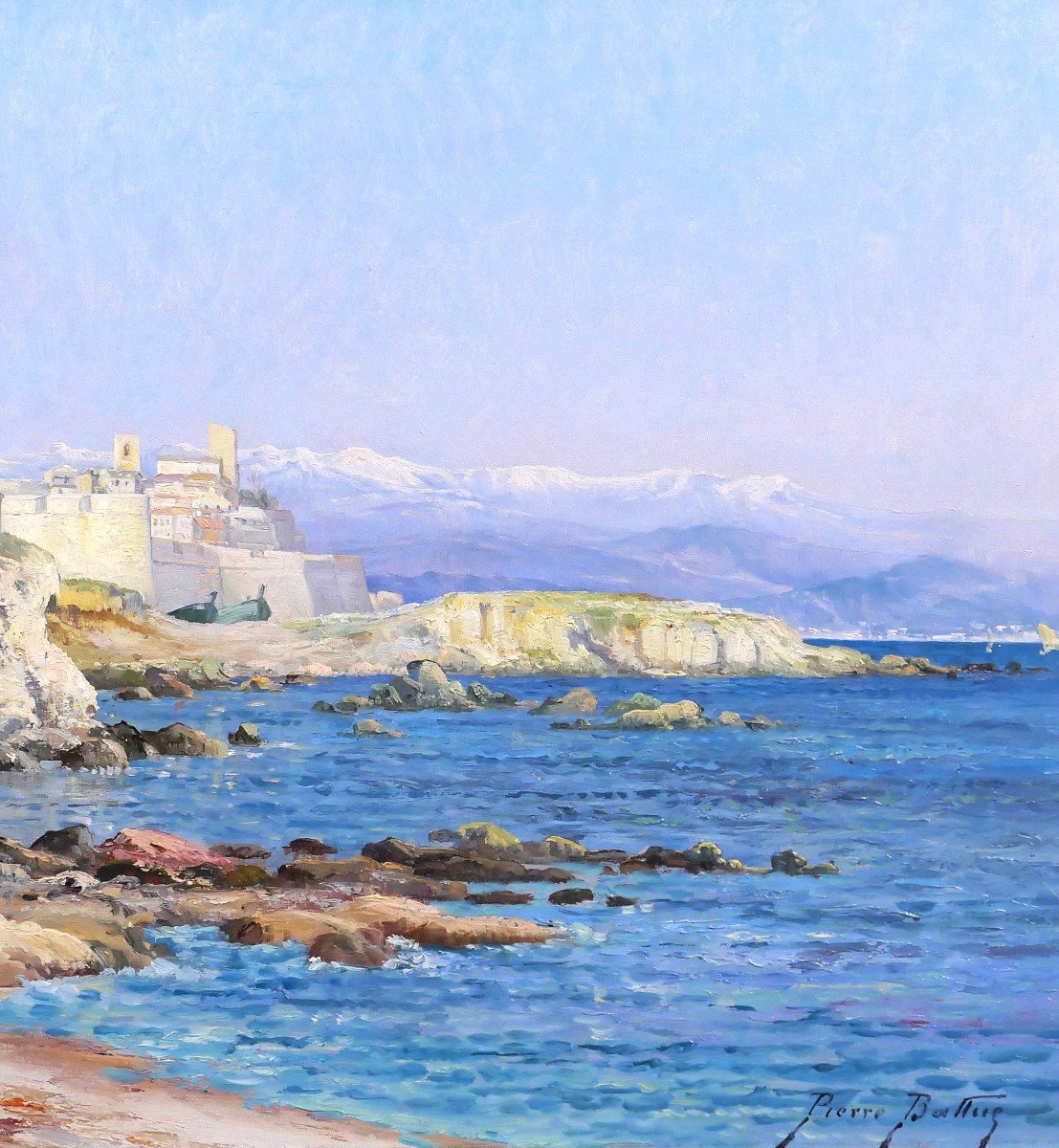 Pierre Ballue 1855-1928 Antibes, Landscape, Painting, Circa 1893-photo-4