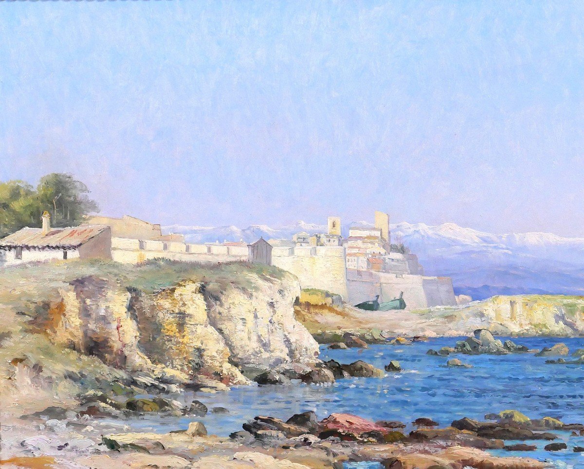 Pierre Ballue 1855-1928 Antibes, Landscape, Painting, Circa 1893-photo-1