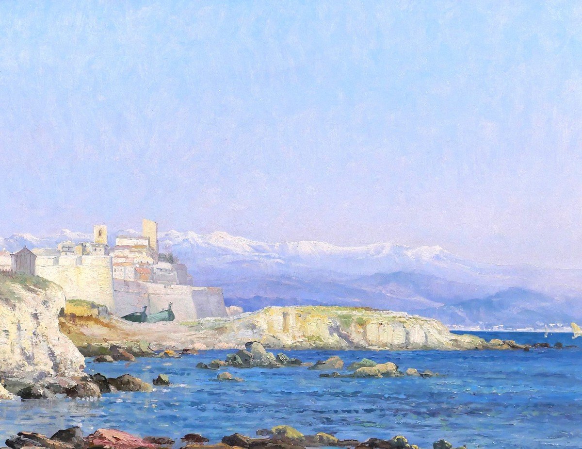 Pierre Ballue 1855-1928 Antibes, Landscape, Painting, Circa 1893-photo-2