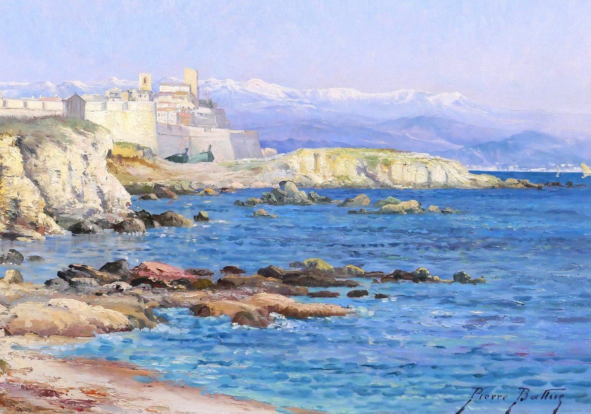 Pierre Ballue 1855-1928 Antibes, Landscape, Painting, Circa 1893-photo-3