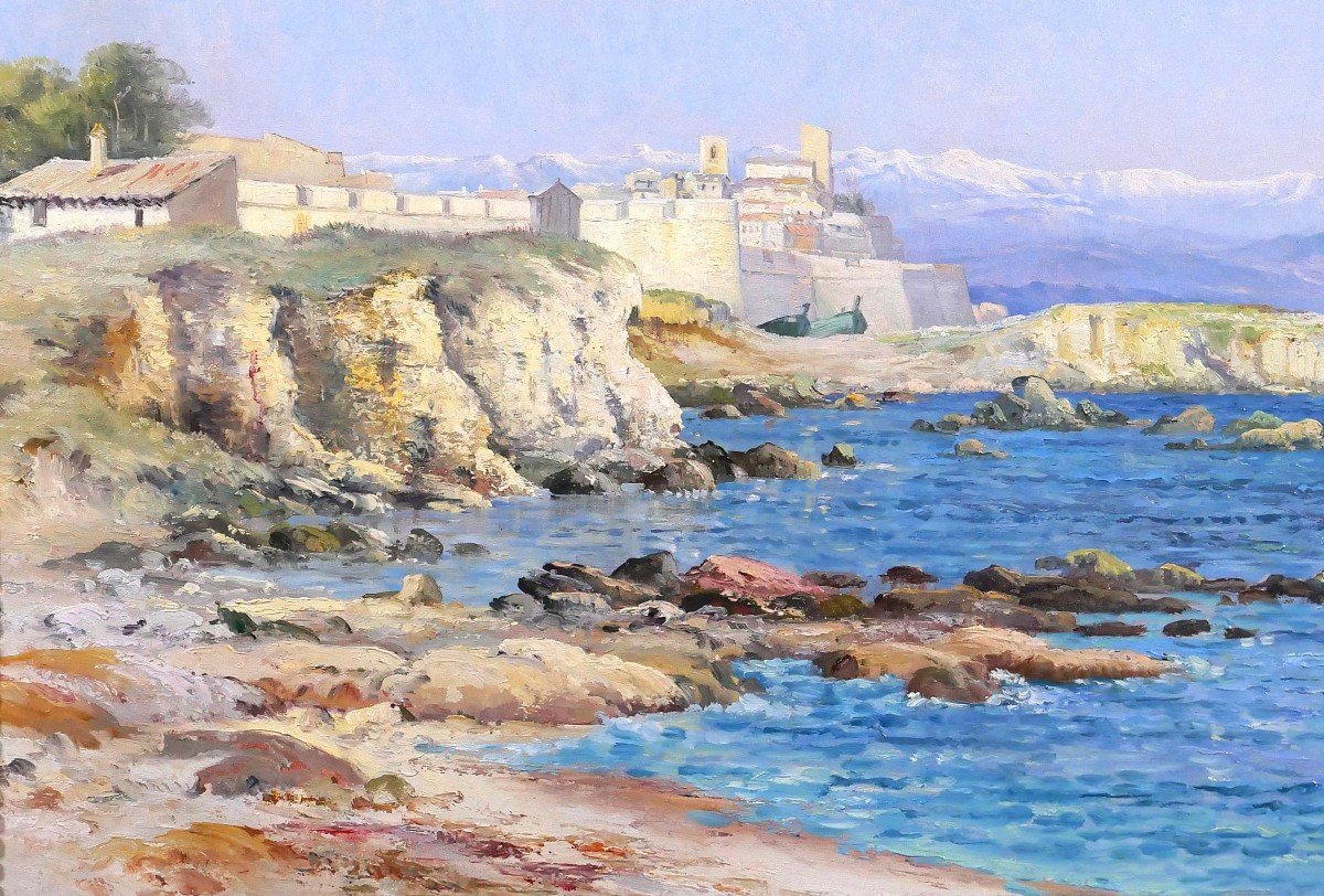 Pierre Ballue 1855-1928 Antibes, Landscape, Painting, Circa 1893-photo-4