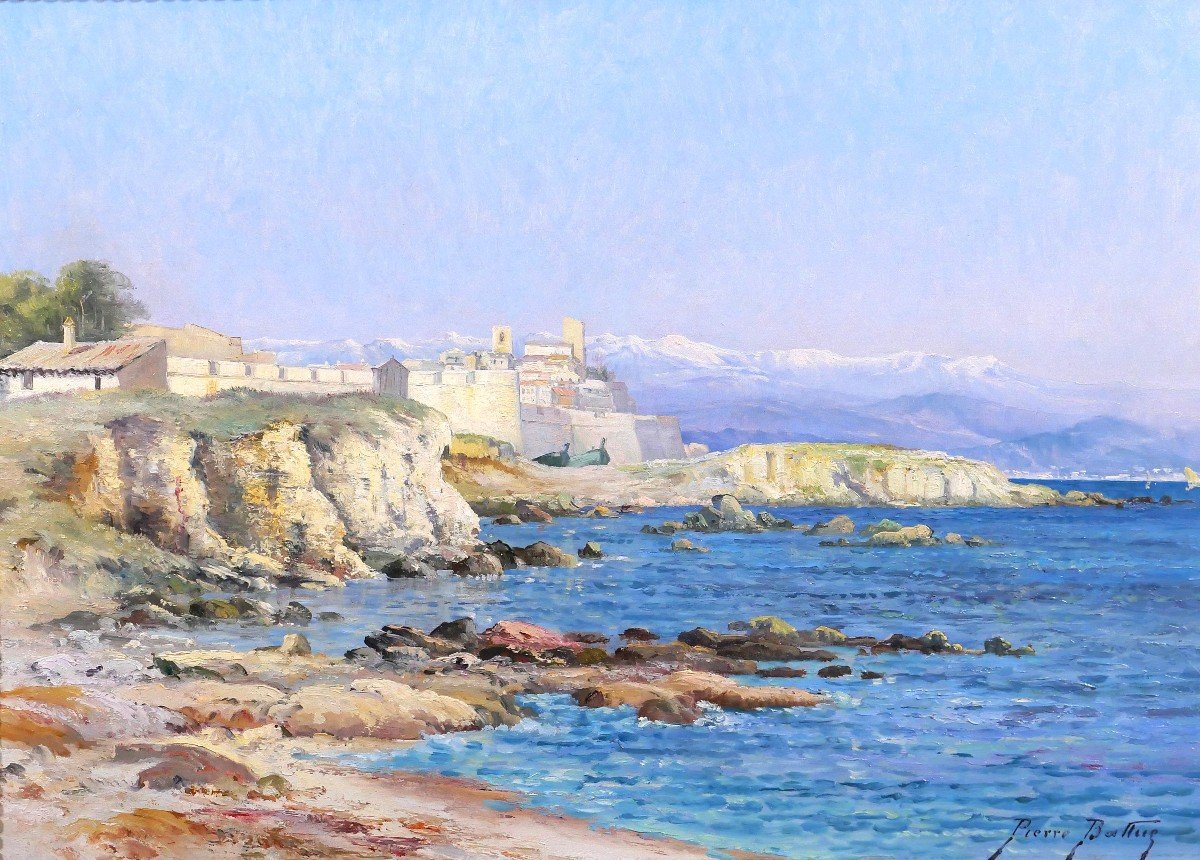 Pierre Ballue 1855-1928 Antibes, Landscape, Painting, Circa 1893