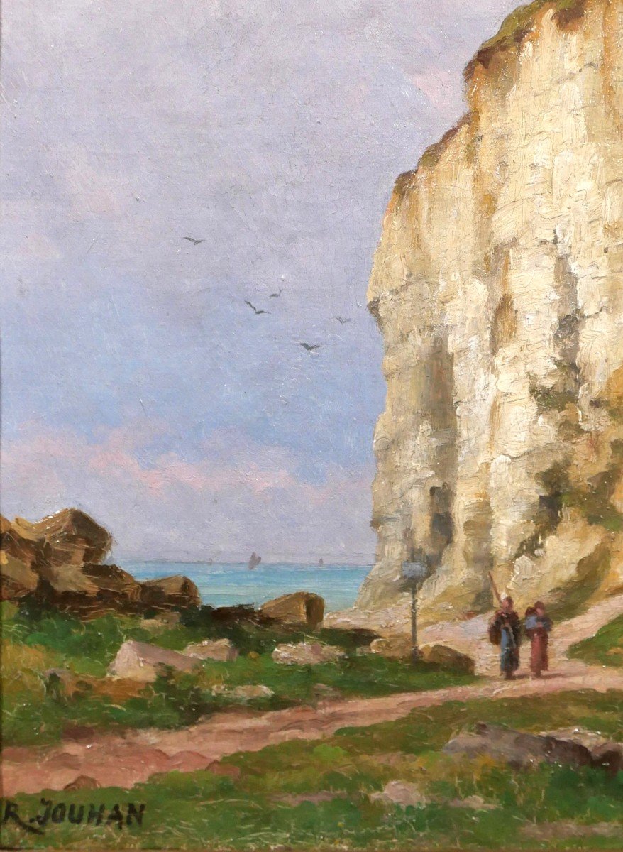 René Jouhan 1835-1927 Landscape Of Dieppe (normandy), Painting, Circa 1890-1900-photo-5