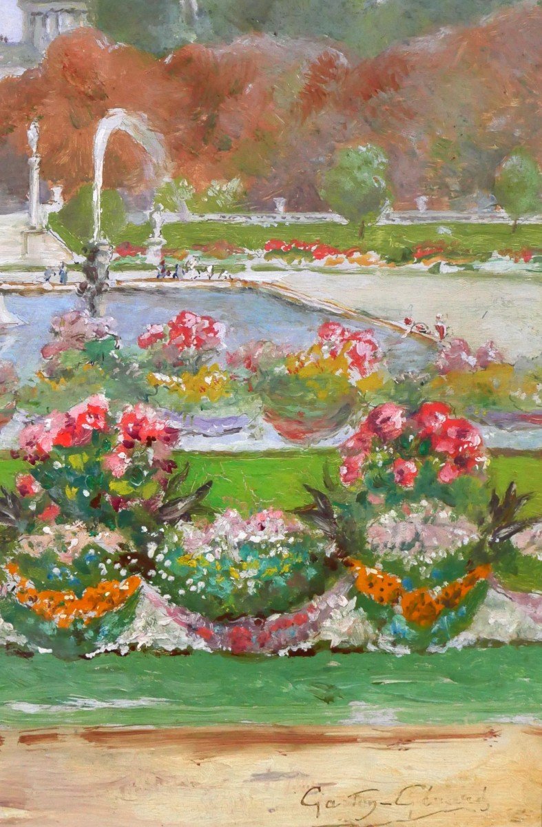 Gaston Gérard Paris, le Jardin du Luxembourg et le Panthéon, tableau, vers 1885-90-photo-4