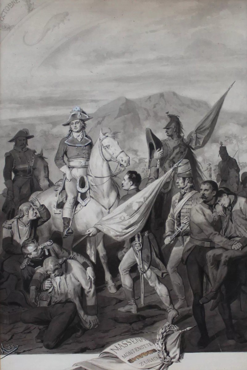 François Constant Mes 1824-1905 General Massena, Drawing, Napoleon, Army, Military