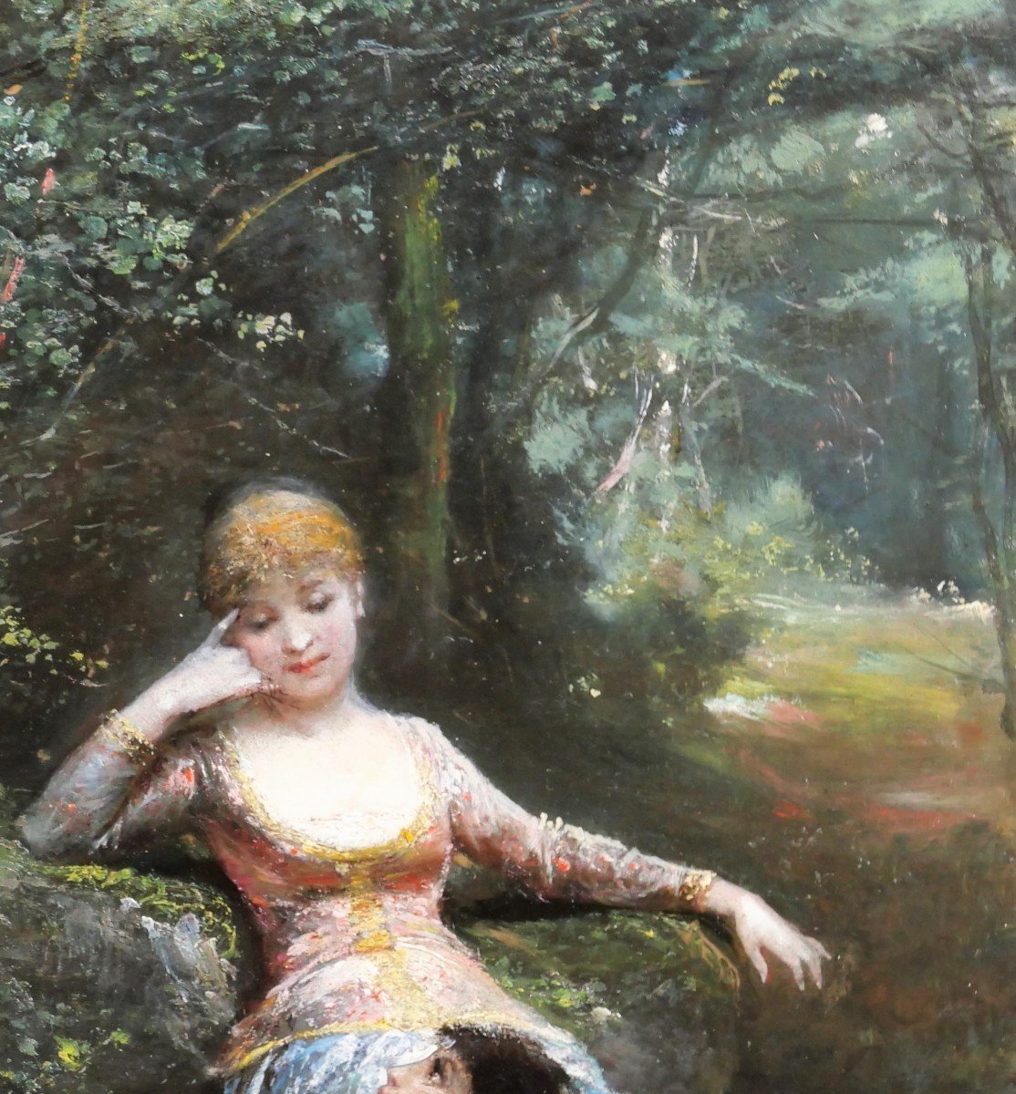 Pierre Marie BEYLE (attribué à) 1838-1902 Scène galante, tableau, vers 1870-photo-2