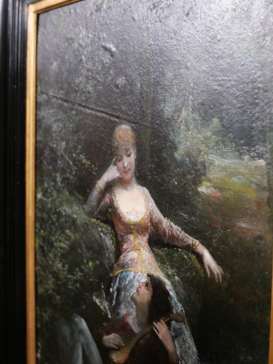 Pierre Marie BEYLE (attribué à) 1838-1902 Scène galante, tableau, vers 1870-photo-8