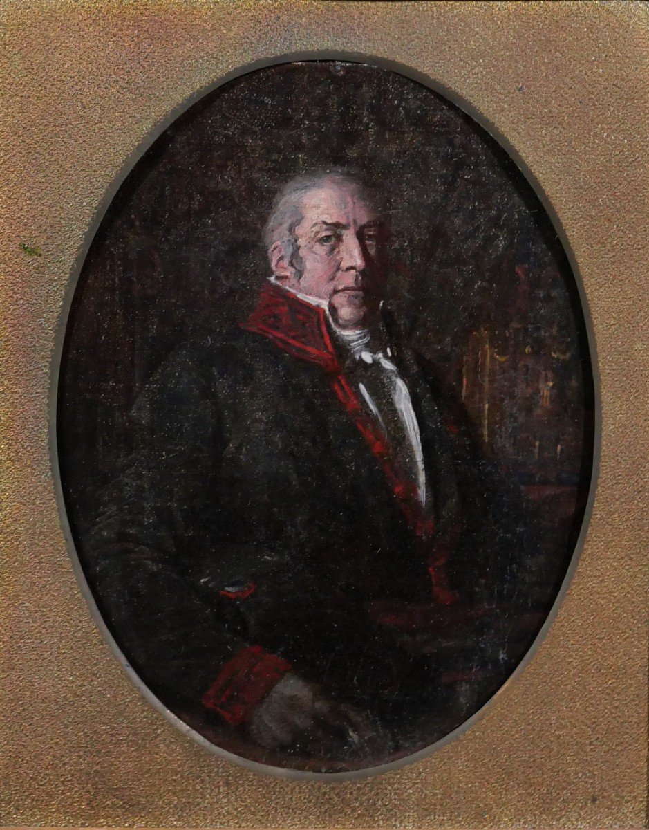 French School Circa 1790-1800, Portrait Of A Man (prefect?), Painting, Directory, Revolution-photo-3