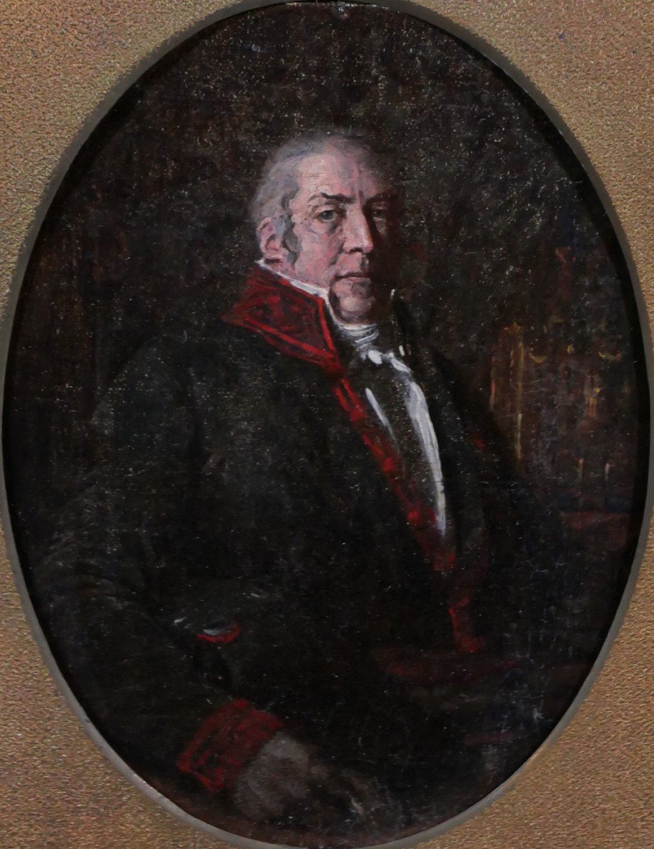 French School Circa 1790-1800, Portrait Of A Man (prefect?), Painting, Directory, Revolution