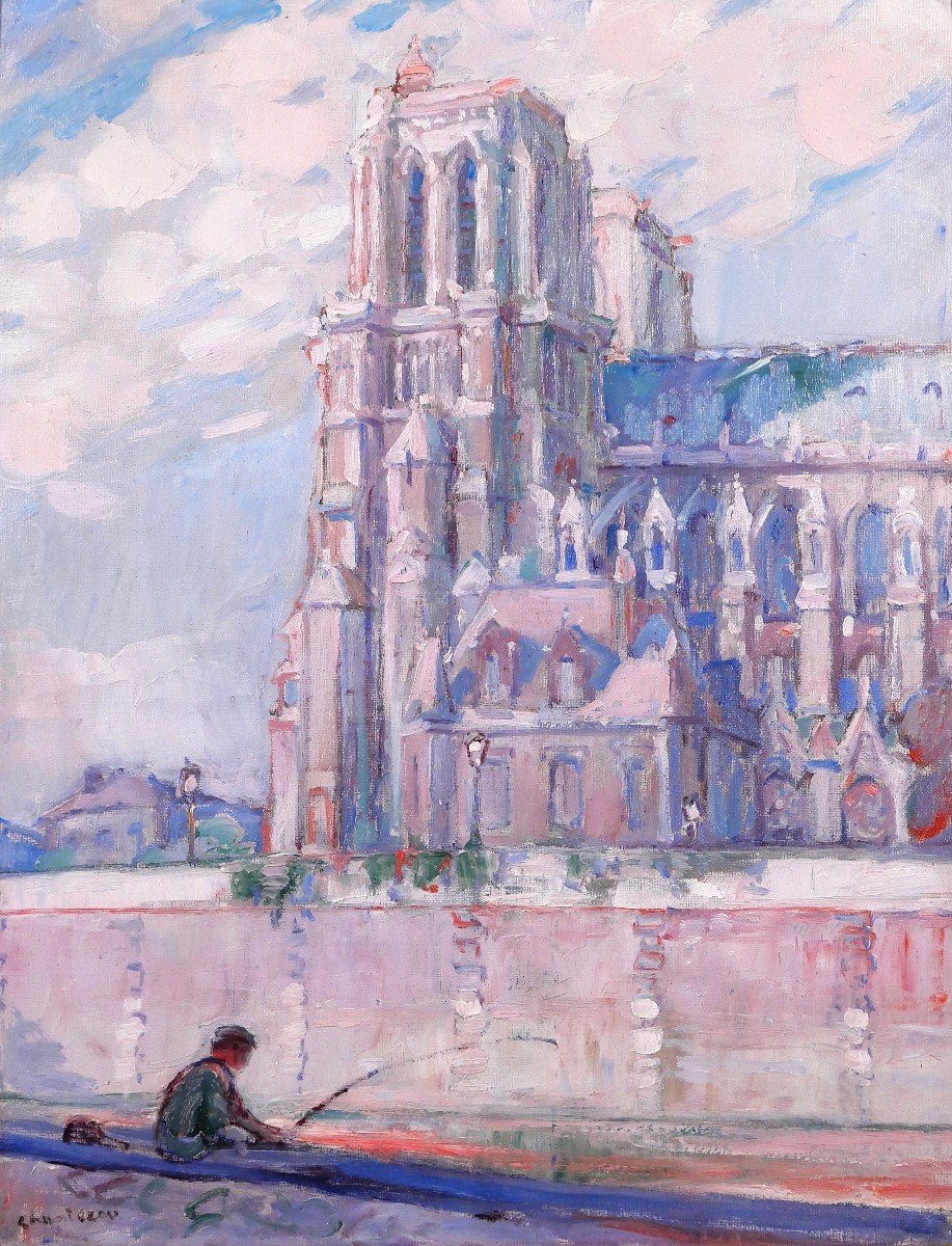 Raphaël CHANTEROU 1888-1945 Paris, la cathédrale Notre-Dame, tableau, vers 1920-30