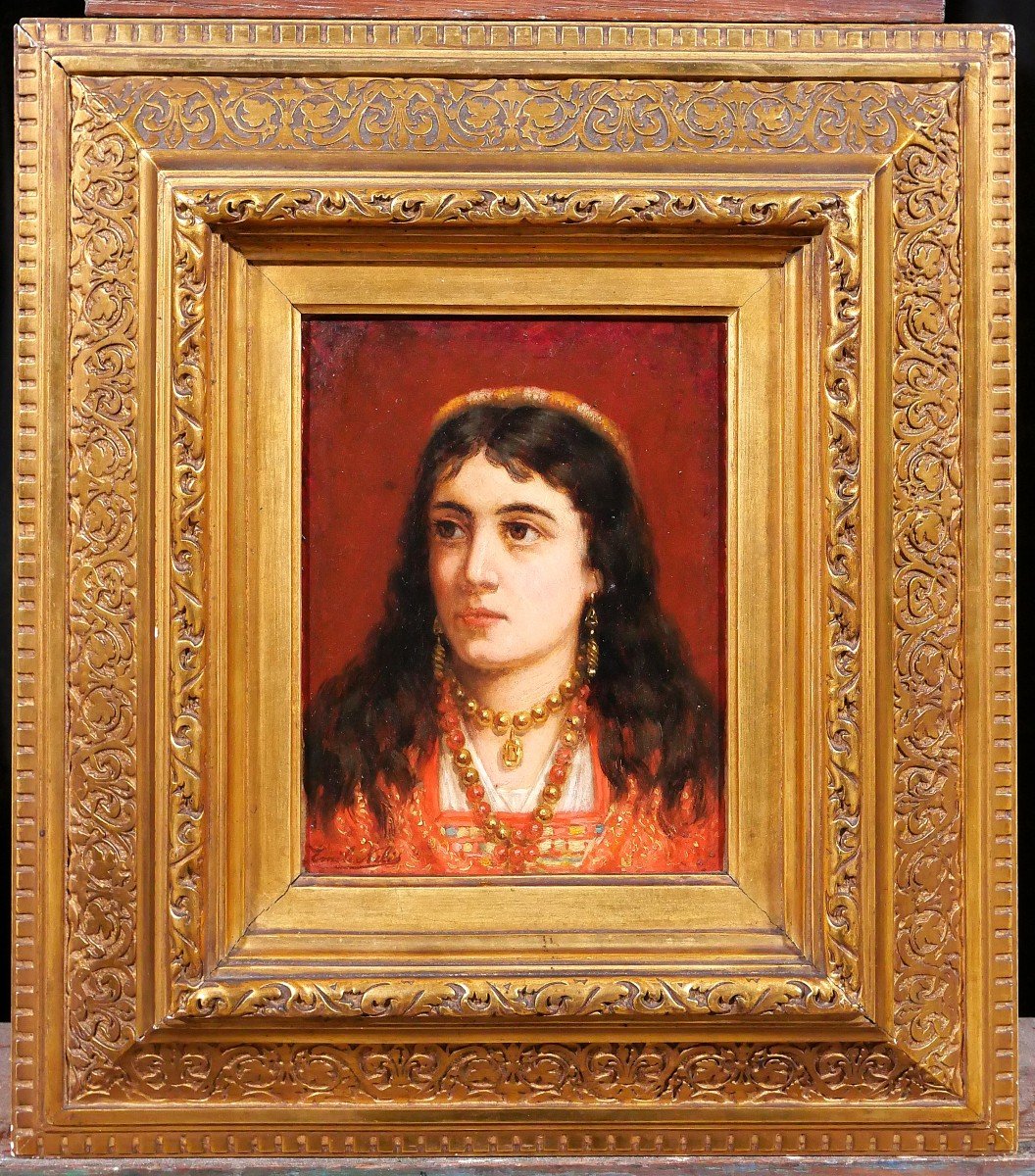 Emile Nélis, Portrait Of A Spanish Woman, Painting, Circa 1880, Spain-photo-2