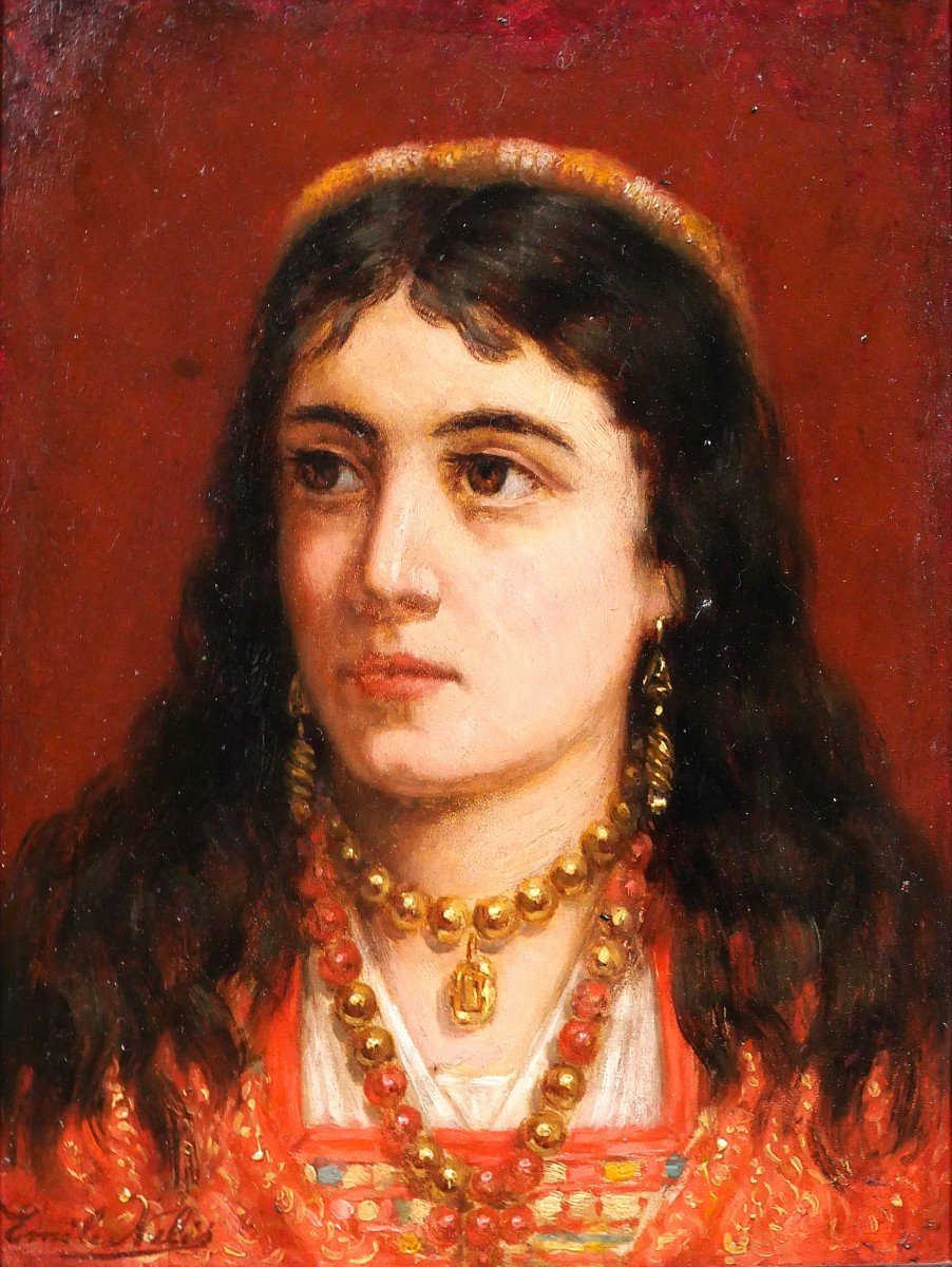 Emile Nélis, Portrait Of A Spanish Woman, Painting, Circa 1880, Spain