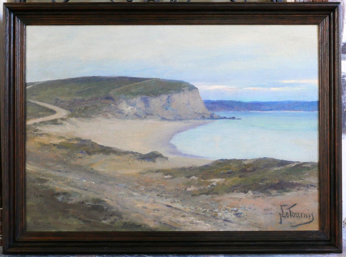 Jean Le Fournis, Brittany, Crozon, Camaret, Plage De Kerloc'h, Finistère, Painting 1901-photo-2