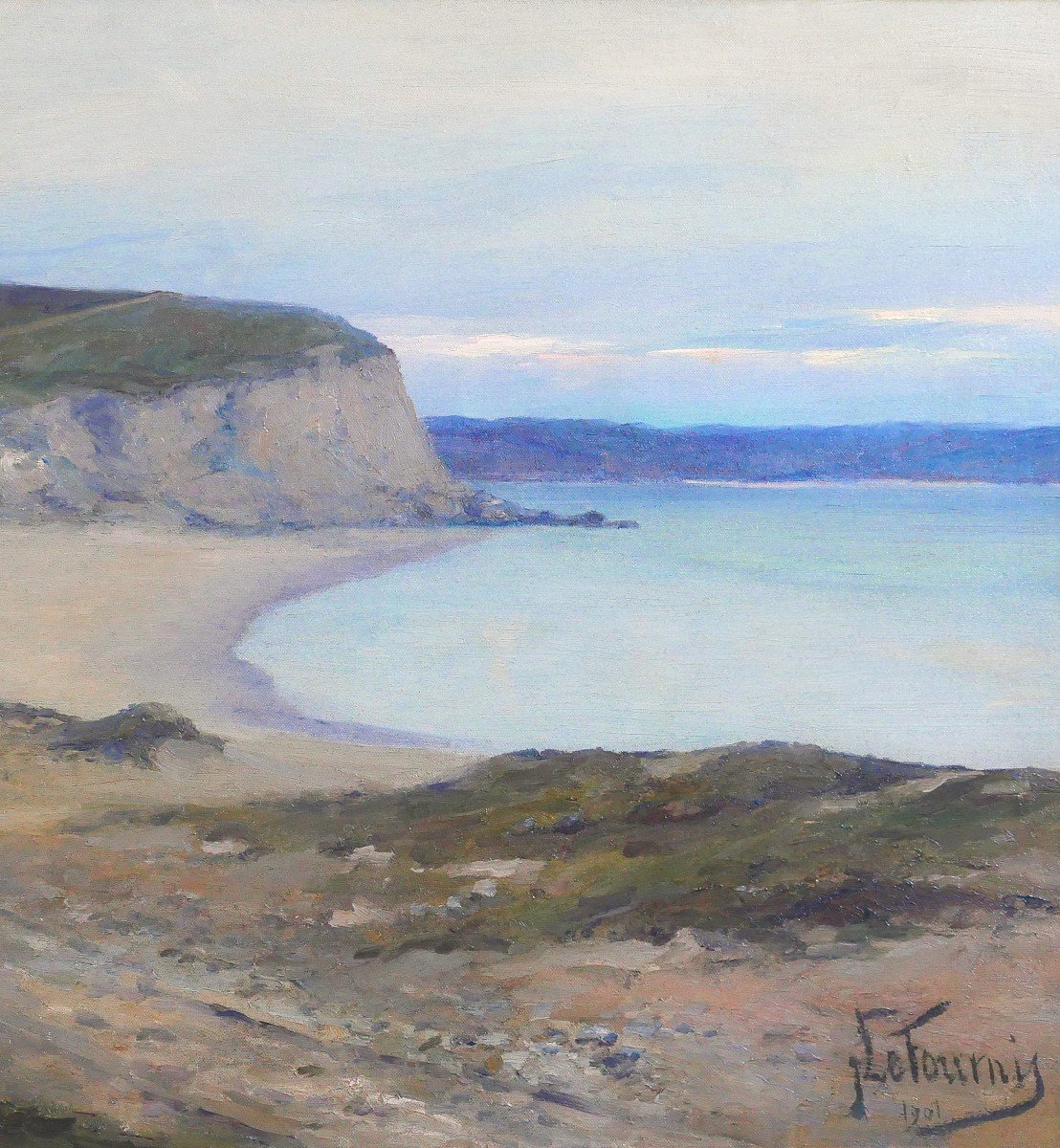 Jean Le Fournis, Brittany, Crozon, Camaret, Plage De Kerloc'h, Finistère, Painting 1901-photo-4